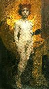 Carl Larsson amor mercurius oil painting